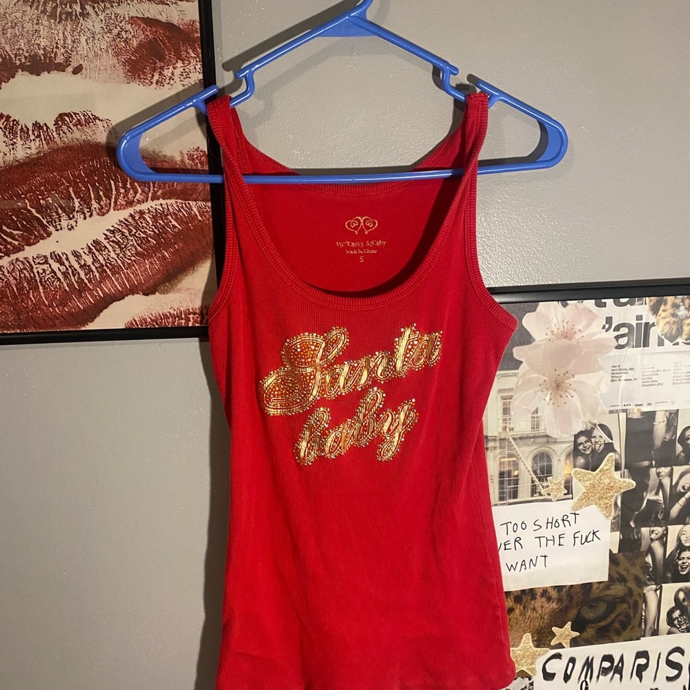 Embellished Victoria's Secret Red Tank Top